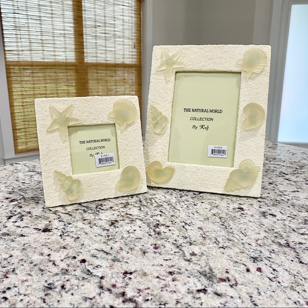 RAJ | Natural World Collection Beige Coastal Beachy Picture Frames Set Of Two